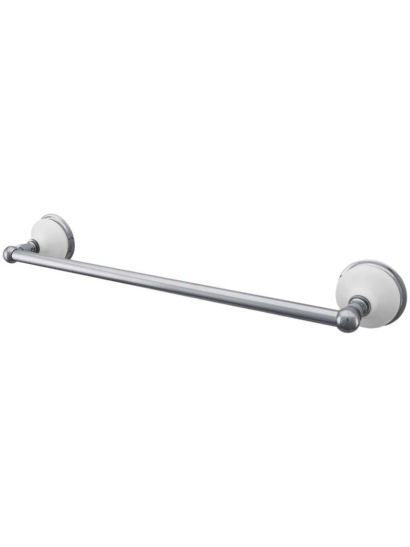 Columbia Towel Bar with White Porcelain Rosettes House of Antique